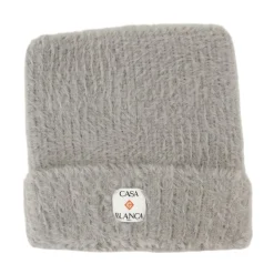 Grå Fluffy Square Beanie Nylon