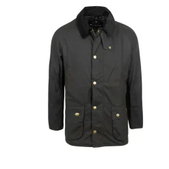 Grønn Bomull Frakk med Tartan Fôr