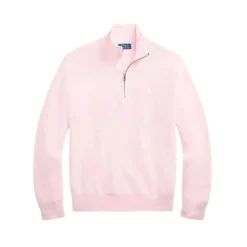 Halfzip Pearl Knit Cotton Sweater