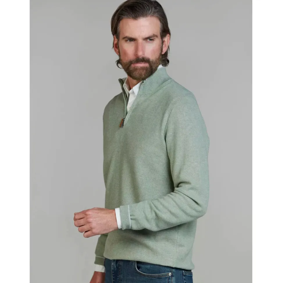 Half-Zip Structure Sweater