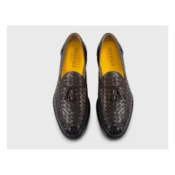 Herre vevd skinnloafer | mørkebrun