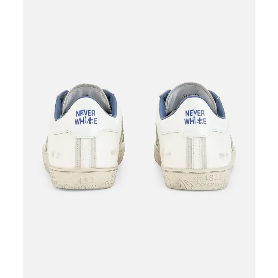 Hvite Sneakers med Blå Detaljer