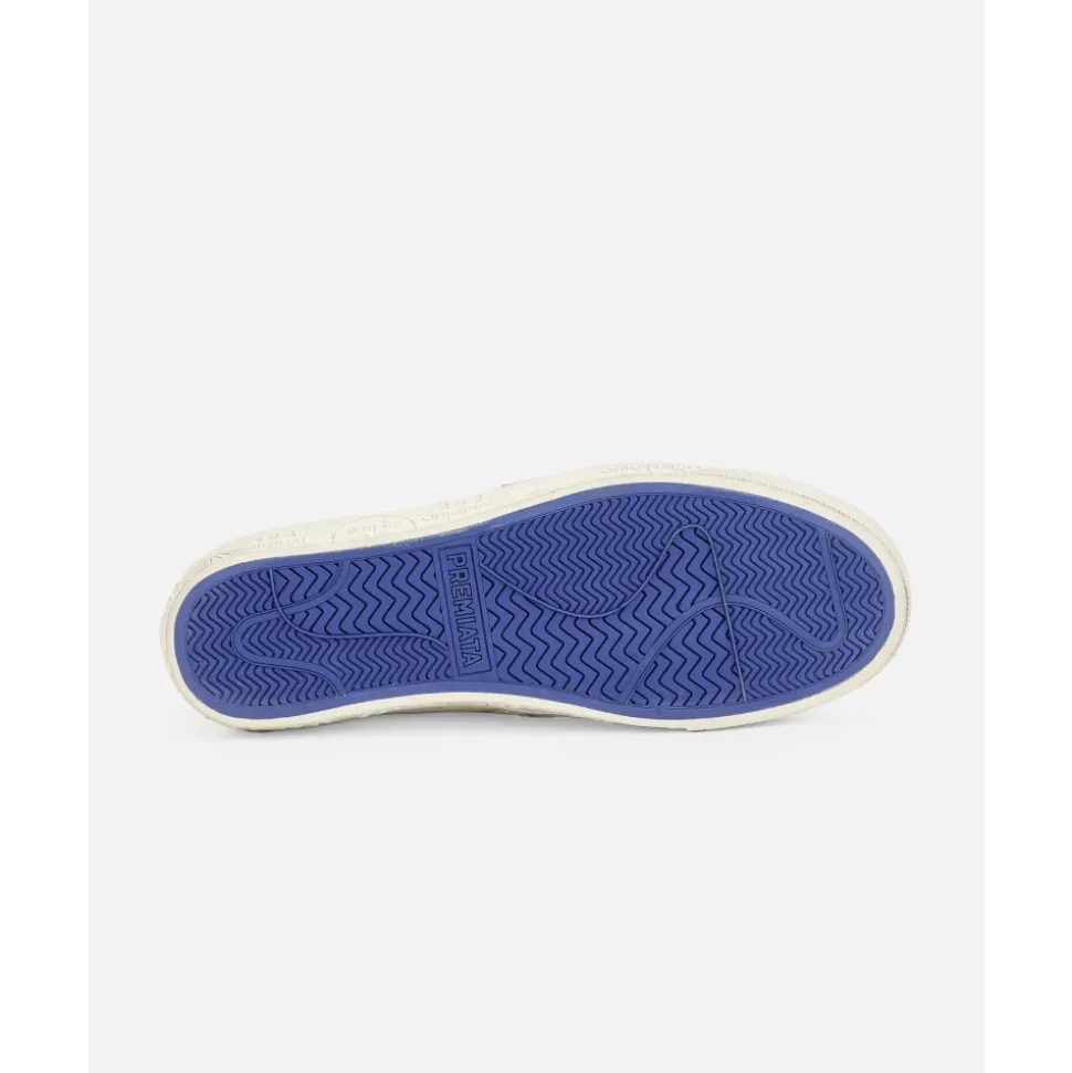 Hvite Sneakers med Blå Detaljer