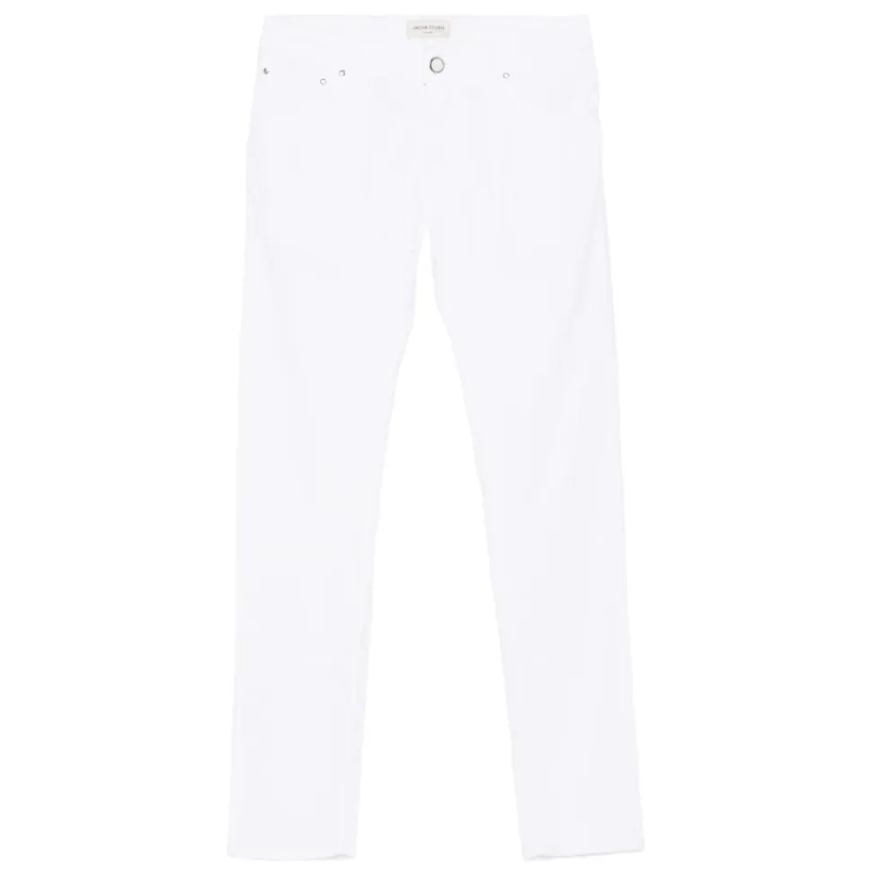 Hvit Klassisk Straight Leg Jeans
