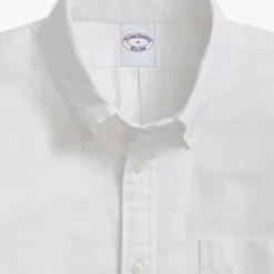 Hvit Oxford-skjorte med polokrage, regular fit