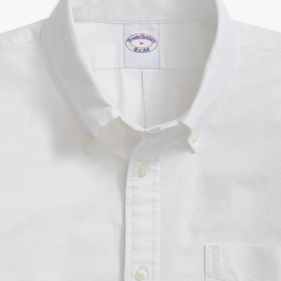 Hvit Oxford-skjorte med polokrage, regular fit