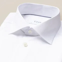 Hvit Twill Skjorte Slim Fit