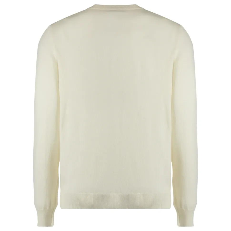 Kasjmir Crew-neck Genser med Ribbestrikkede Kanter