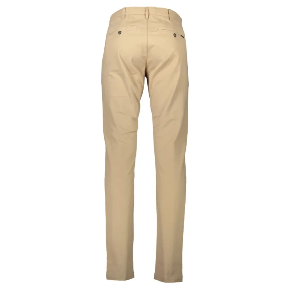 Klassiske Slim Fit Beige Bomullsbukser