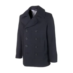 Klassisk Navy Peacoat med dobbeltradet knapper