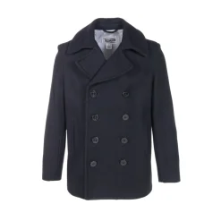 Klassisk Navy Peacoat med dobbeltradet knapper