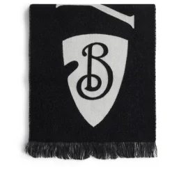Kontrast Logo Frynset Reversibel Ull Skjerf