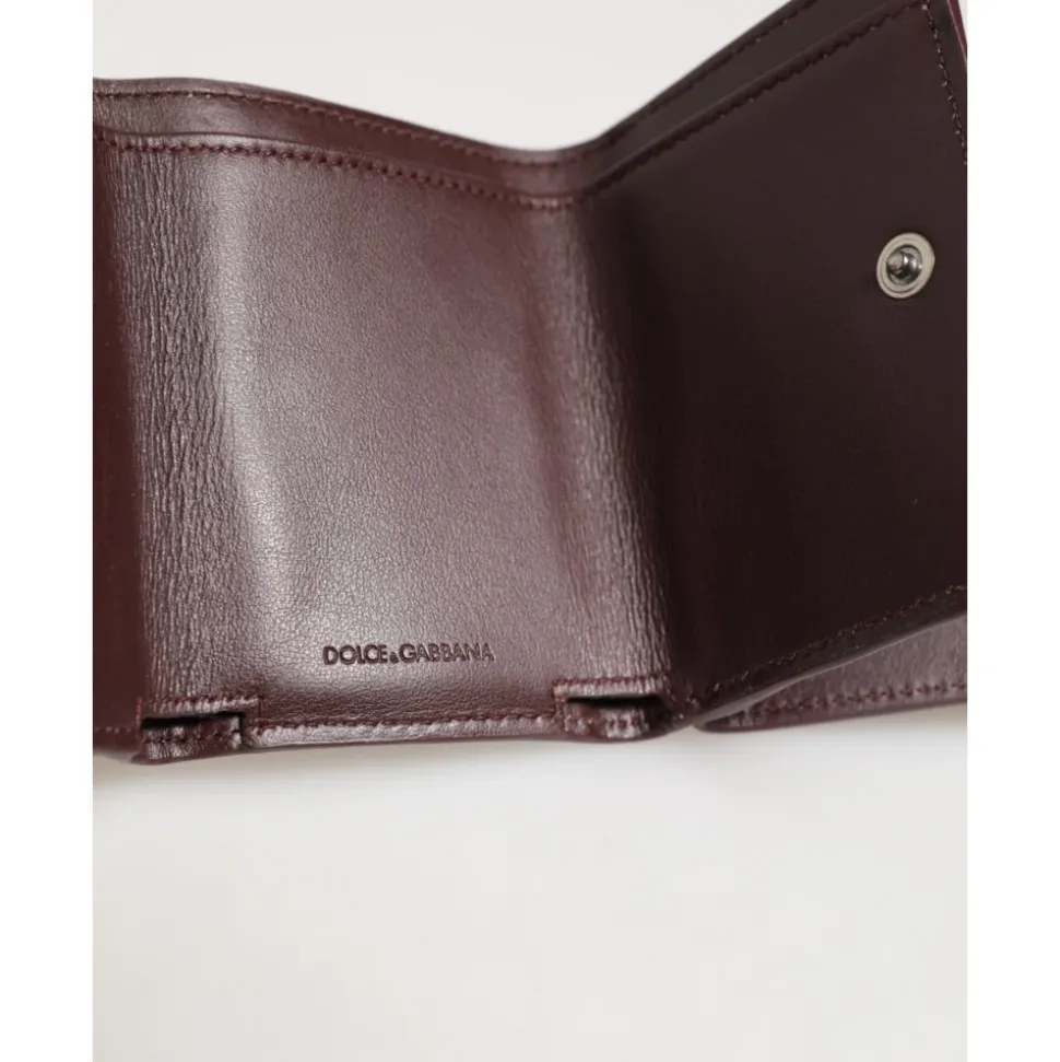 Leather Embossed Logo Trifold Card Holder