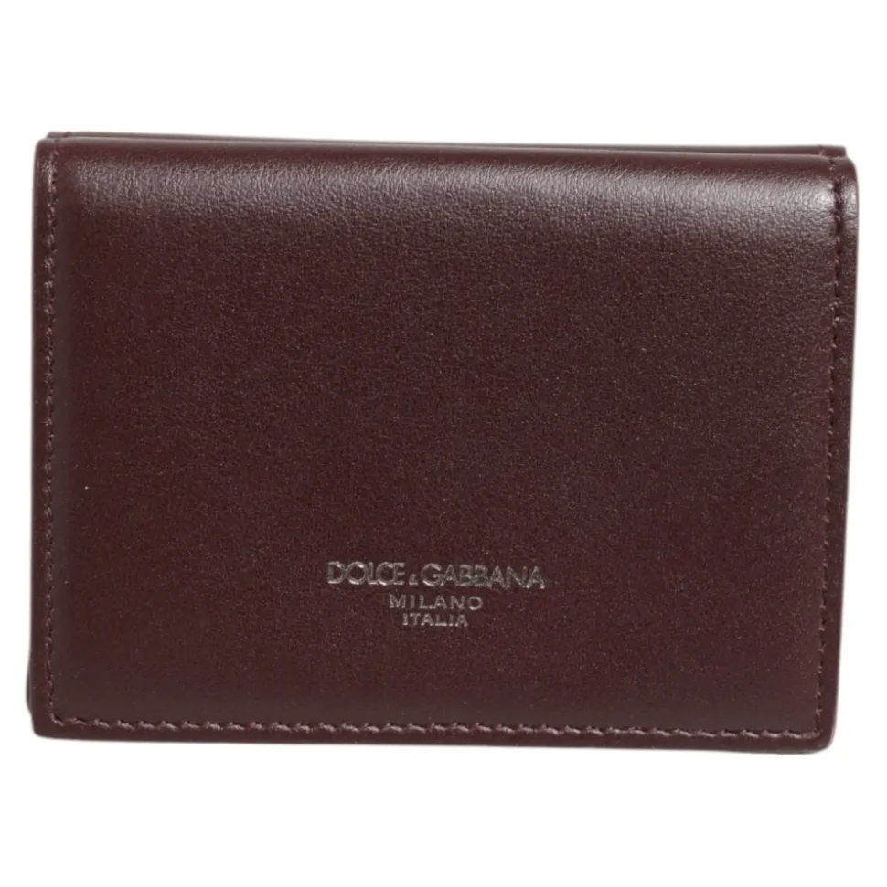Leather Embossed Logo Trifold Card Holder