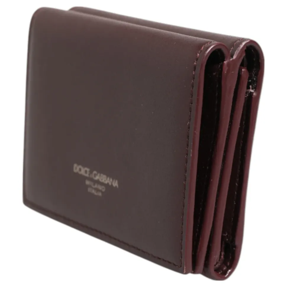 Leather Embossed Logo Trifold Card Holder