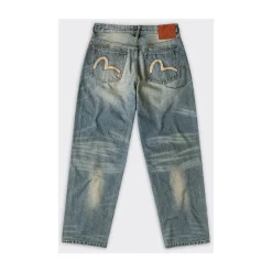 7-lommers jeans med måkebroderi