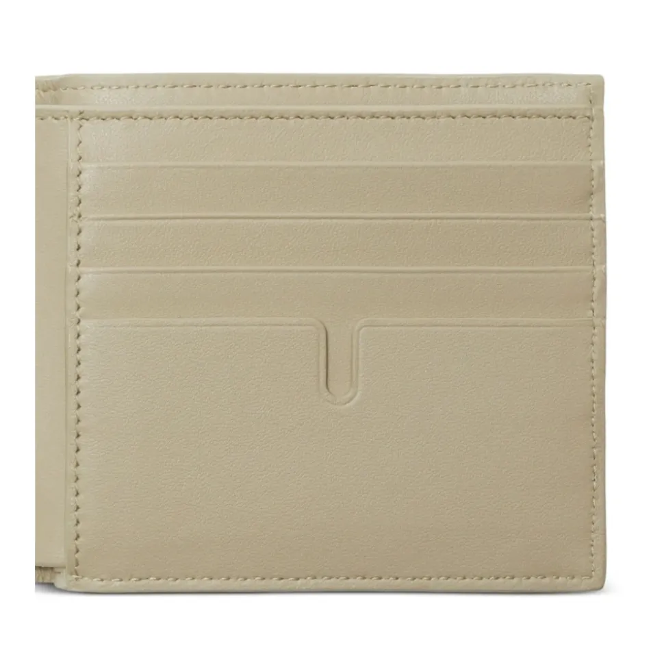 Lær Bifold Lommebok med Logo Plaque