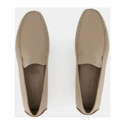 Luksus Beige Skinn Loafers