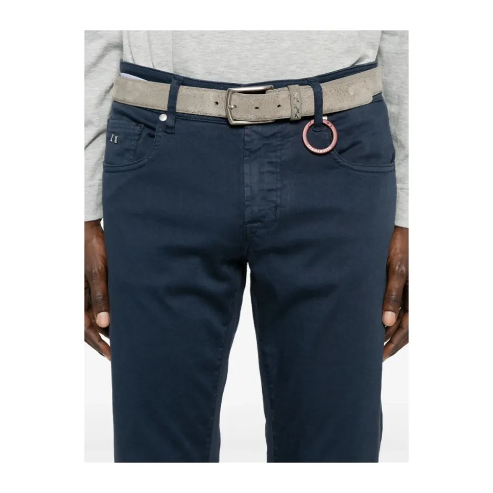 Marineblå Klassisk Knapp Jeans