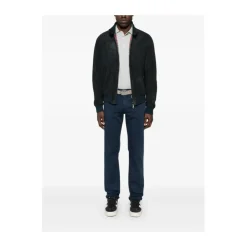 Marineblå Klassisk Knapp Jeans