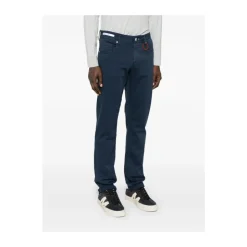 Marineblå Klassisk Knapp Jeans