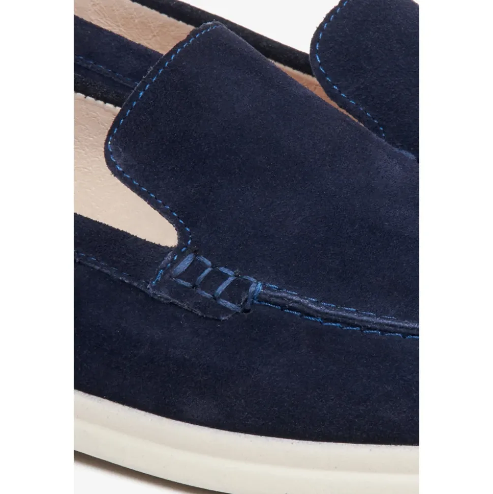 Marineblå Velour Loafers
