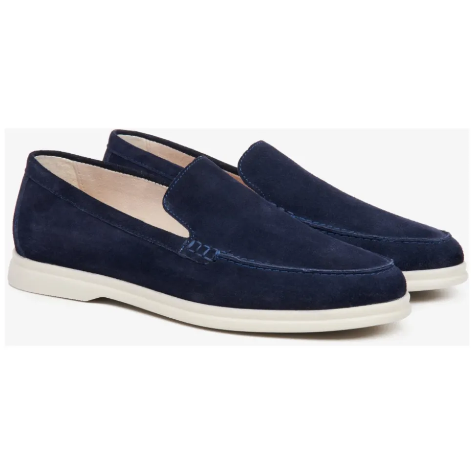 Marineblå Velour Loafers
