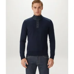 Merino Quarter Zip Jumper med teksturerte nylonpaneler