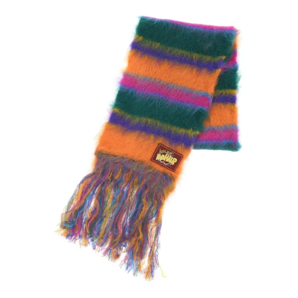 Mohair Blend Stripet Skjerf med Frynser