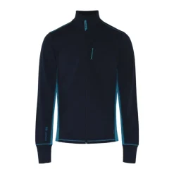 Mørk Blå Dovre Dovre Mid-Layer Merinoull Fleece Jakke Med Gliderlås - Mørk Blå Genser