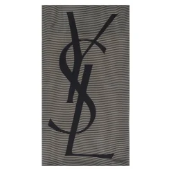 Navy Blå Silkeskjerf med YSL-logo