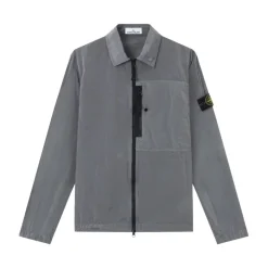 Nylon Metal Zip-Up Overshirt