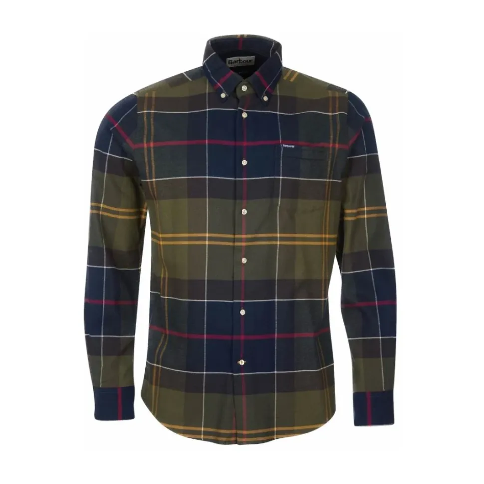 Oliven Rutete Casual Skjorte