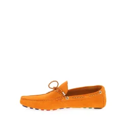 Oransje Semsket Klassiske Mokkasiner Sko