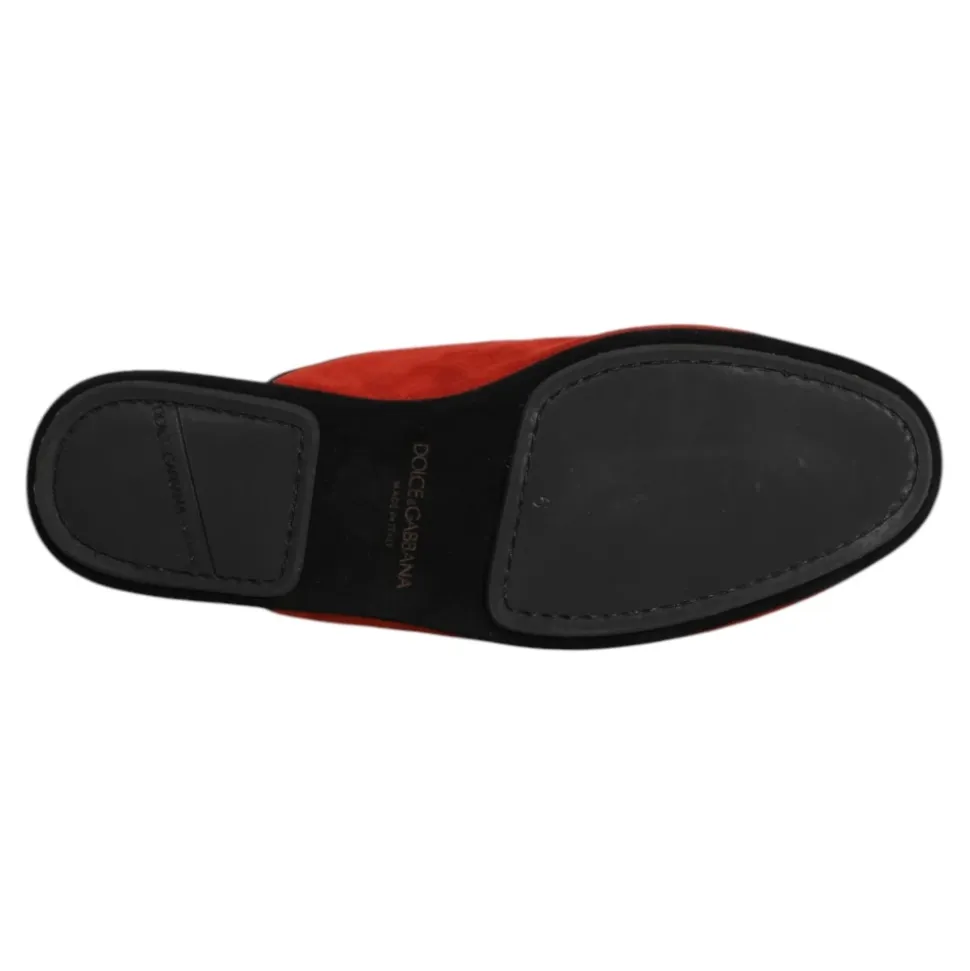 Oransje Semsket Slides Flate Sko