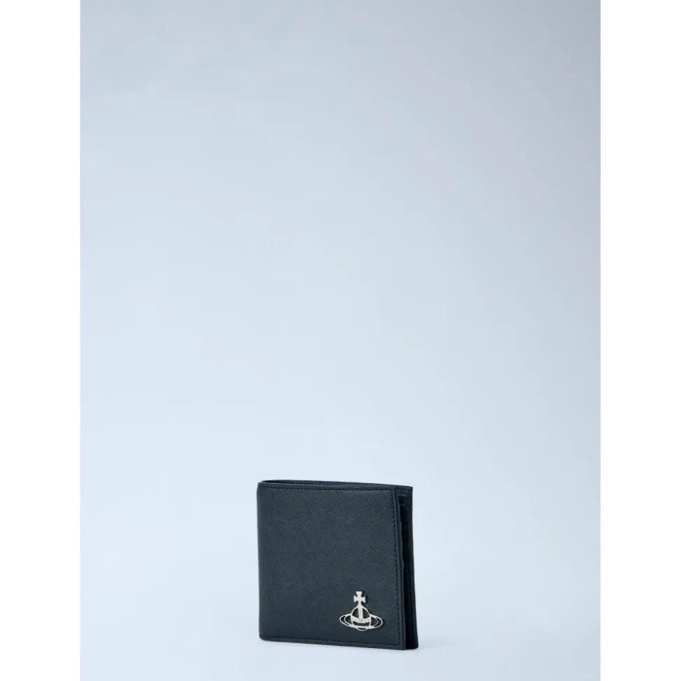 Orb Motif Leather Wallet