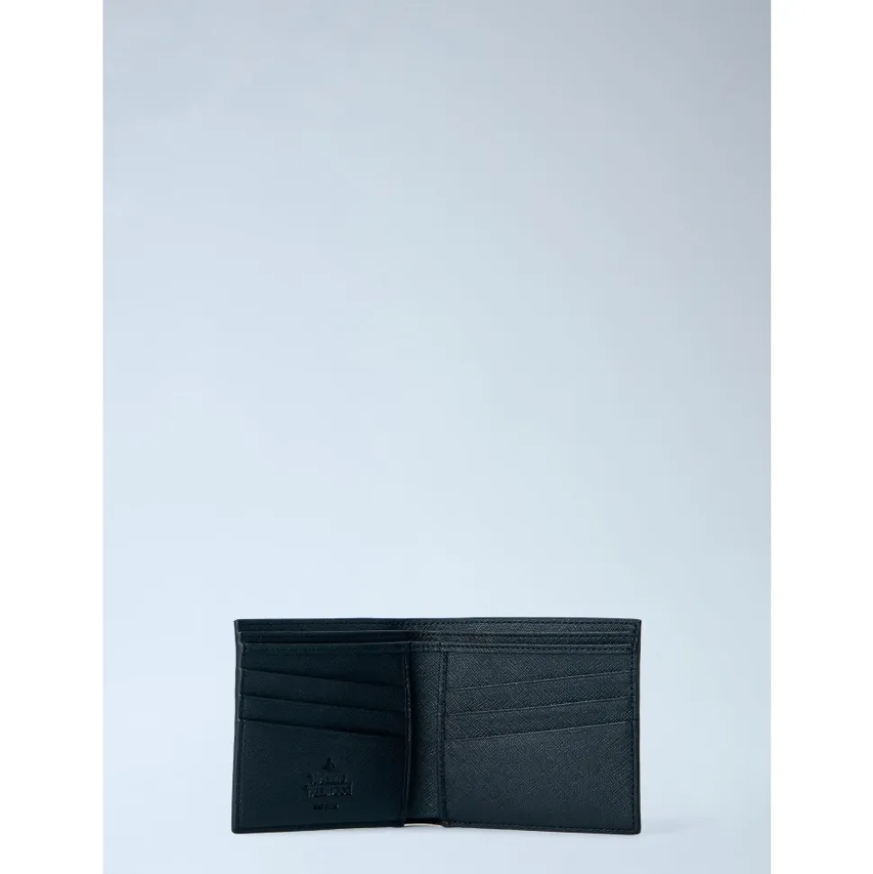 Orb Motif Leather Wallet