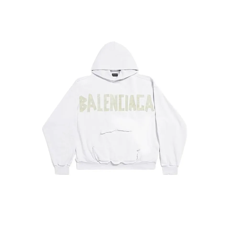 Oversized Unisex Hoodie med Distressed Logo