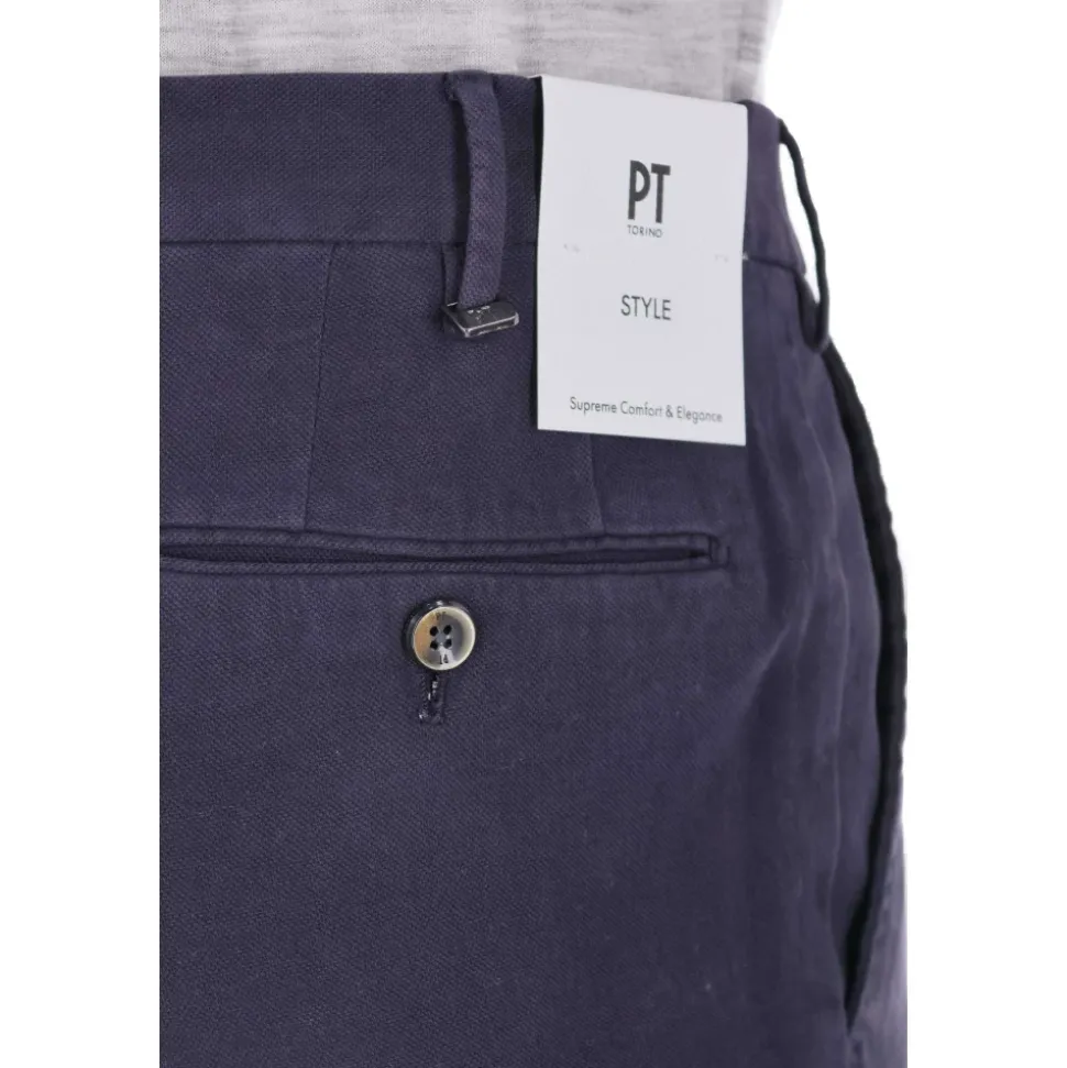 Pantalone in cotone micro struttura Slim fit