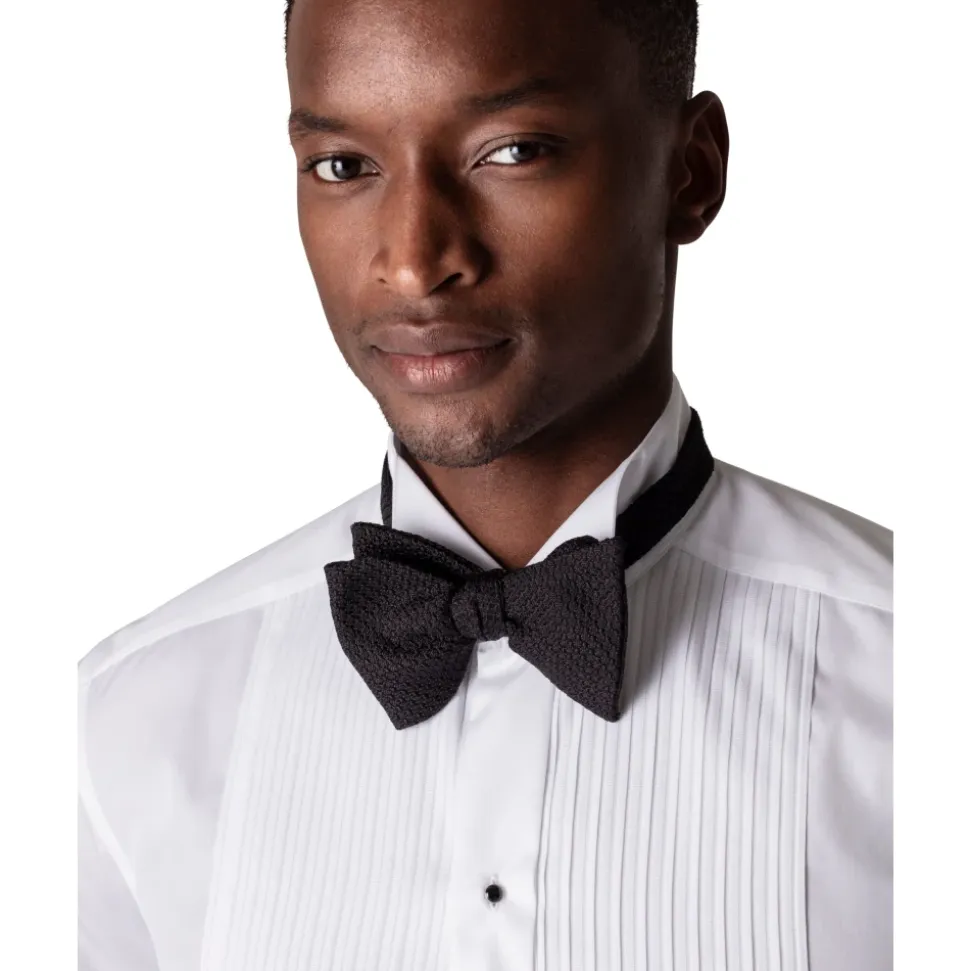 Plissé Wing Collar Smoking Slim Shirt