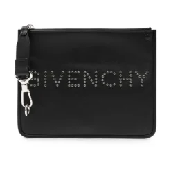 Pochette med logo og dekorative nagler