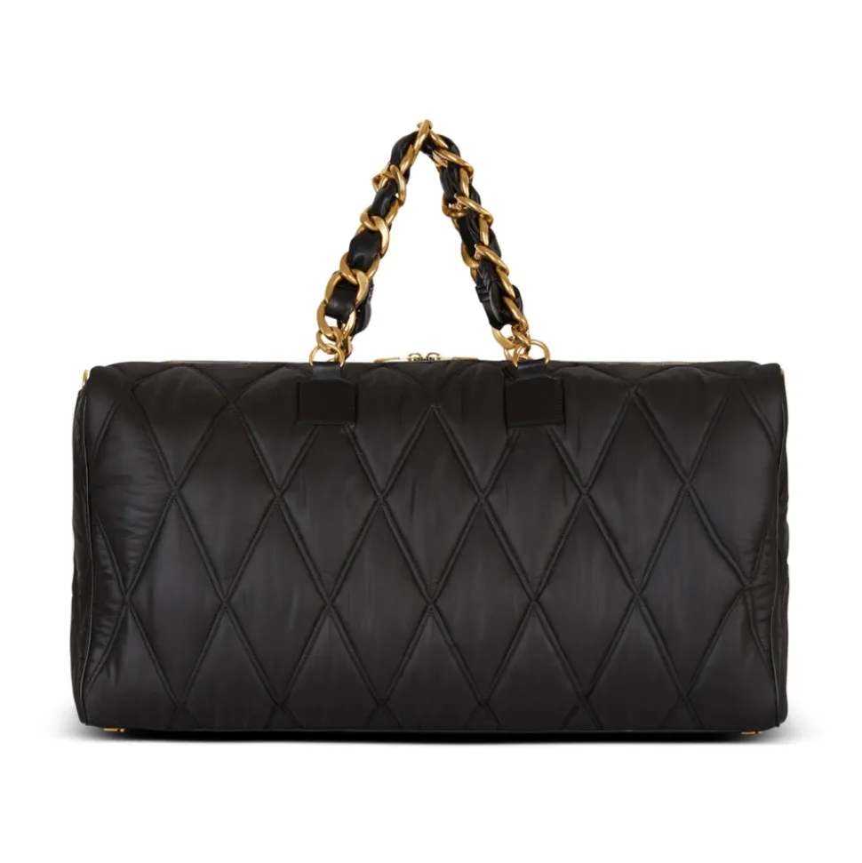 Quiltet nylon reiseveske med diamantmotiv