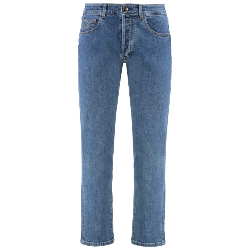 Regular Fit Jeans med Lærlogo