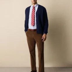 Regular Fit Non-Iron Striped Stretch Oxford-skjorte med Button Down-krage