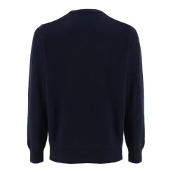 Ribbestrikket Genser med Brodert Logo