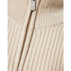 Ribbestrikket kasjmir cardigan