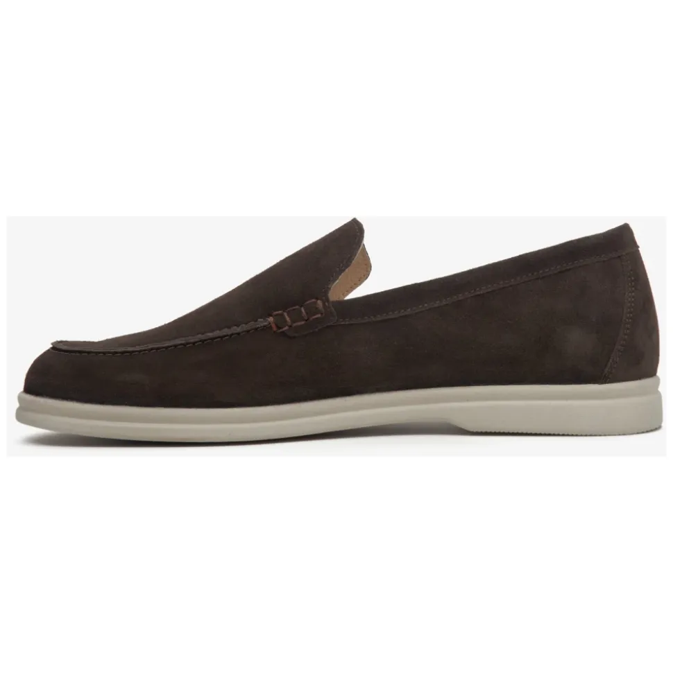 Saddle Brown Velour Slip-On Loafers
