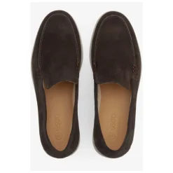 Saddle Brown Velour Slip-On Loafers
