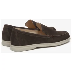 Saddle Brown Velour Slip-On Loafers