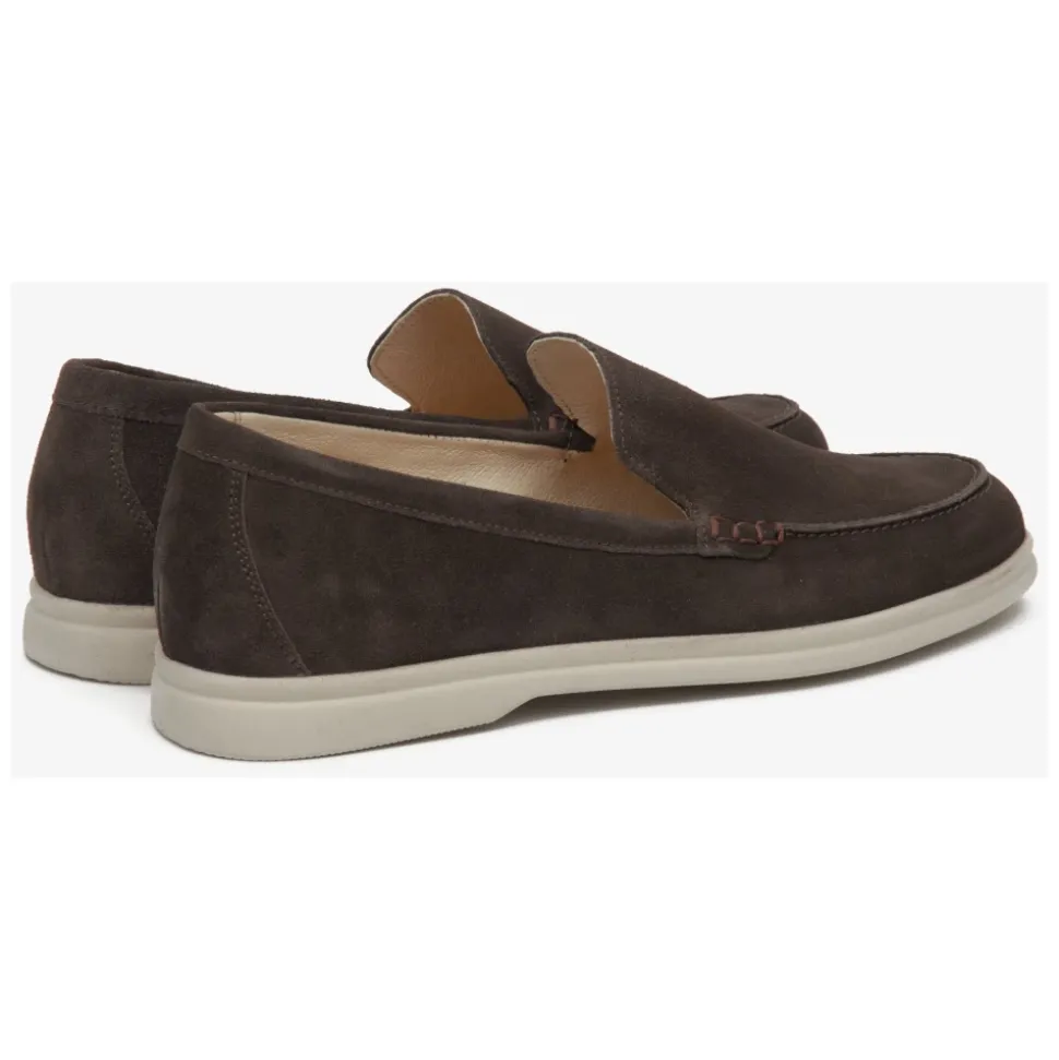 Saddle Brown Velour Slip-On Loafers